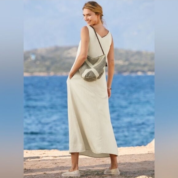 Peruvian Connection Cream V-Neck Maxi Dress - Picture 2 of 7